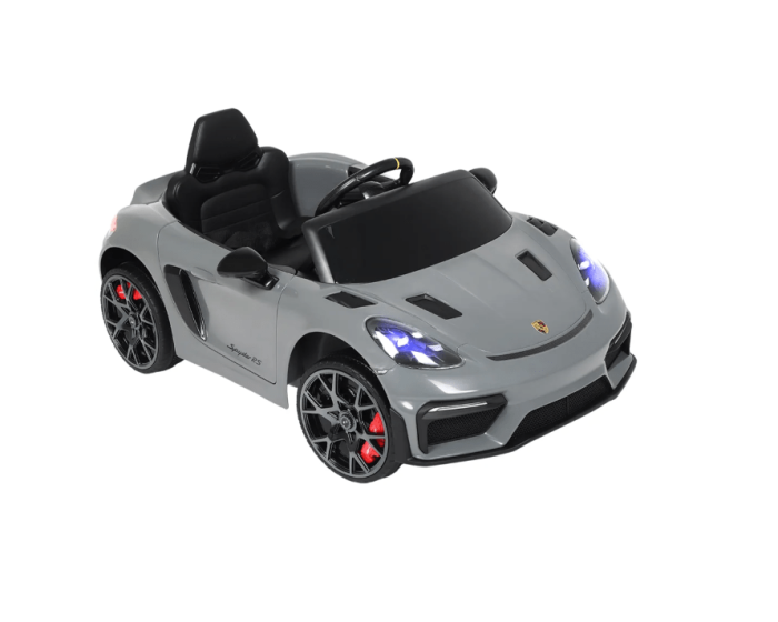 Carro Elétrico Infantil Porsche Spyder 718 RS 12V Cinza