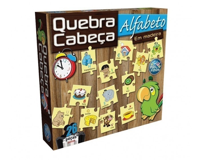 Quebra Cabeça Giralfabeto Alfabeto 26 peças em Madeira Brinquedo Educativo Quebra  Cabeça Infantil Alfabetização - GDkids Brinquedos Educativos e Pedagógicos