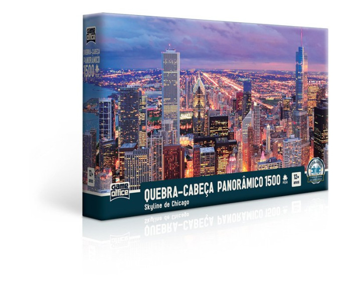 Quebra-cabeça Skyline de Chicago 1500 Peças Panorâmico 