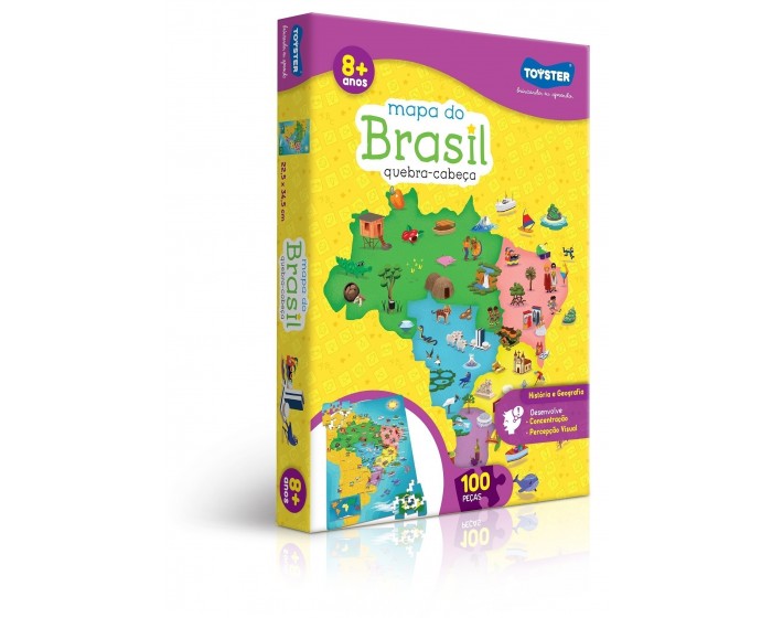 Quebra-Cabeça 100 Peças Mapa do Brasil