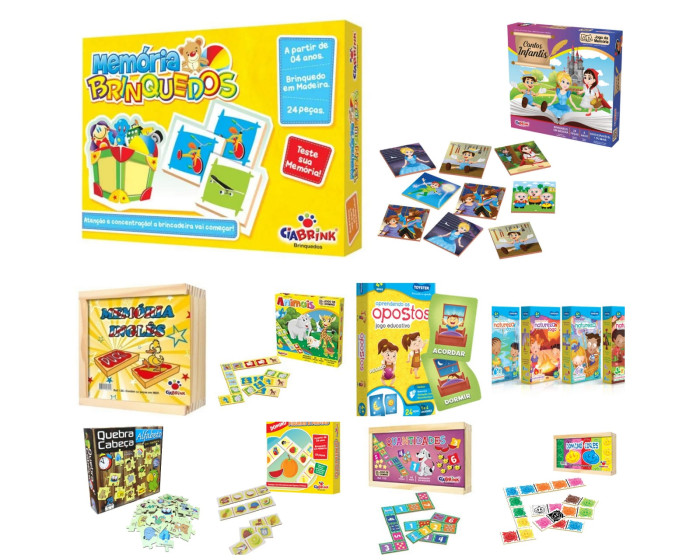 Kit com 10 Jogos de Memoria - JottPlay - Compre brinquedos educativos online