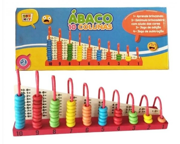 Brinquedo Educativo Ábaco 10 Colunas