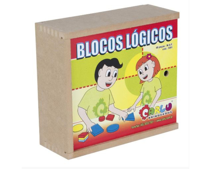 Blocos Lógico Cx em Madeira Carlu