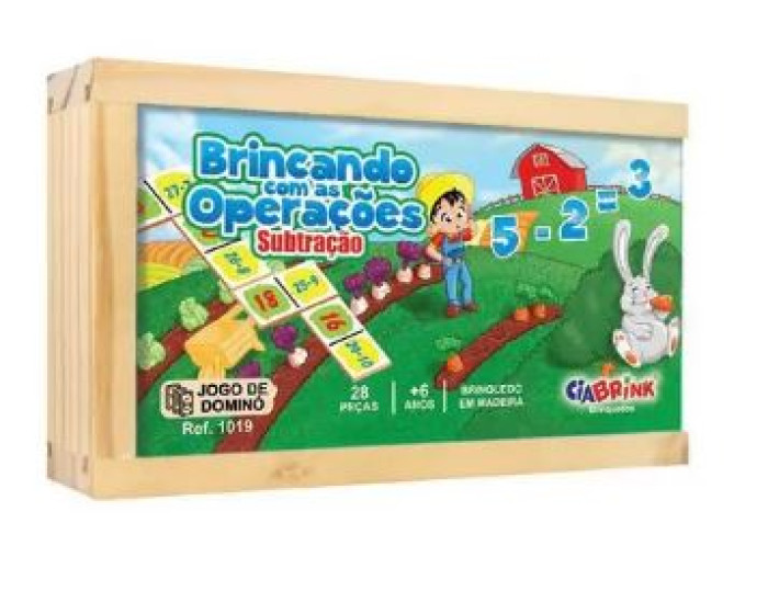 Dominó de Operação - Subtração Jogo Educativo e Pedagógico MDF - Tralalá 4  Kids