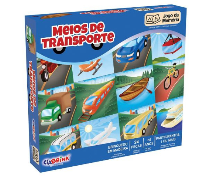 Jogo de Memória Meios de Transporte Cx Cartonada