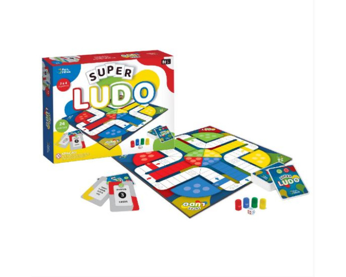 Jogo 5 em 1 Dama Trilha Jogo da Velha Xadrez e Ludo - STEM Toys