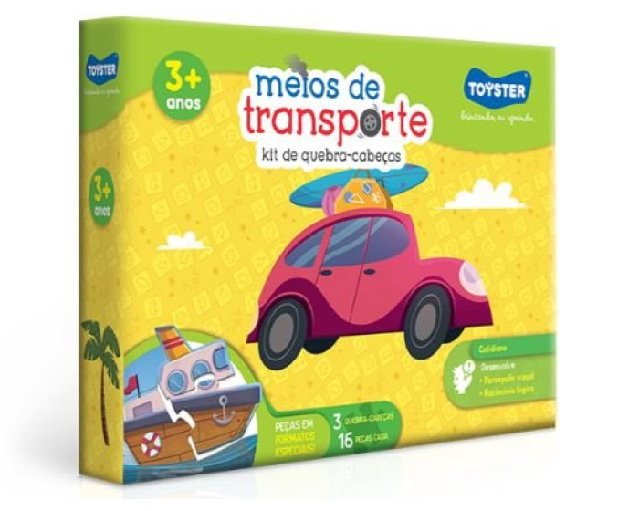 Kit Quebra-Cabeça Meios de Transporte