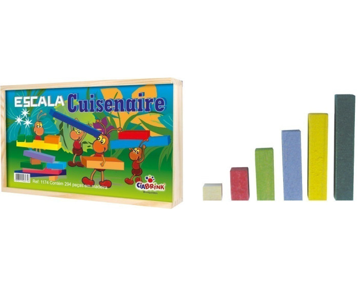 Escala Cuisenaire 294  Peças Cx em Madeira