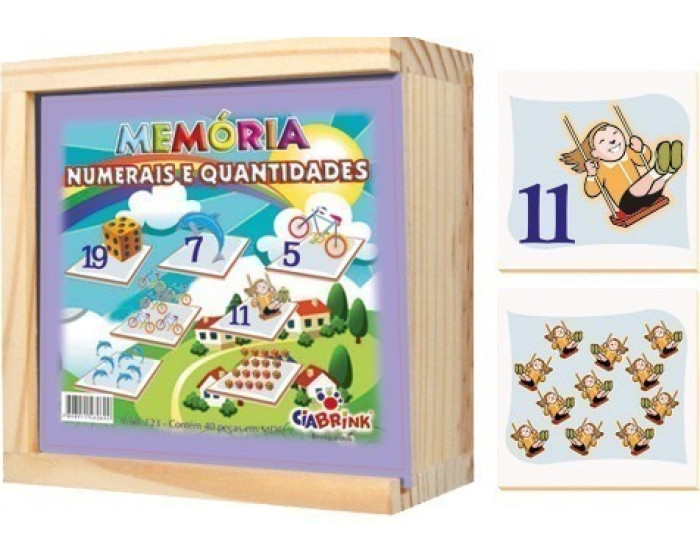 Jogo da Memoria de Numeros e Quantidades (40 pecas) - JottPlay - Compre  brinquedos educativos online