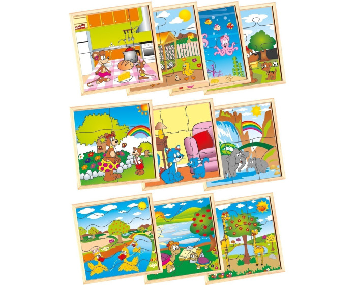 Kit 10 Jogos Quebra Cabeça Infantil Animais Educativo Mdf