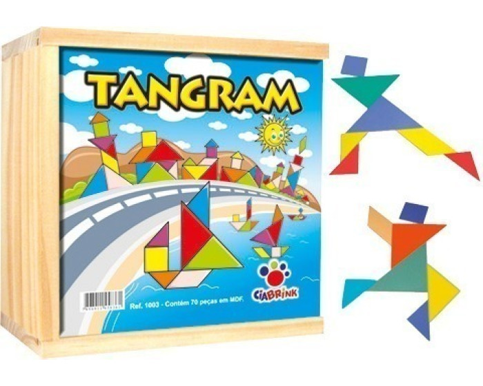 Tangram 70 Peças Cx em Madeira